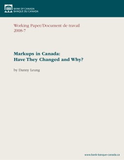 Markups in Canada: Have They Changed and Why?