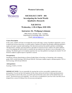 Qualitative Research fall 2015 course outline