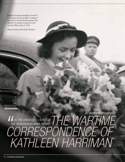Kathleen harriman CorrespondenCe of the Wartime
