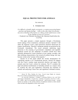 Equal Protection for Animals - Digital Commons @ Barry Law