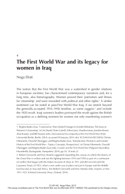 The First World War and its legacy for women in Iraq