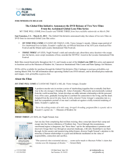 The Global Film Initiative Announces the DVD Release of Two New