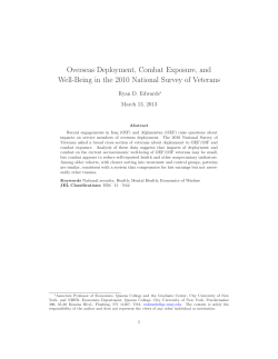 Overseas Deployment, Combat Exposure, and Well-Being