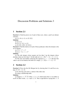Discussion Problems and Solutions 3
