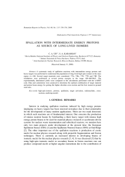 spallation with intermediate energy protons as source of long