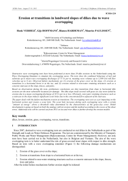 Erosion at transitions in landward slopes of dikes due to wave