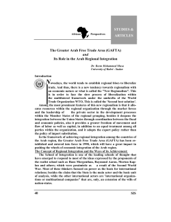 The Greater Arab Free Trade Area