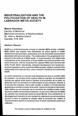 industrialization and the politicization of health in labrador metis