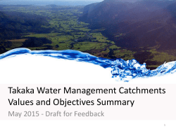Takaka FLAG Draft Values and Management Objectives