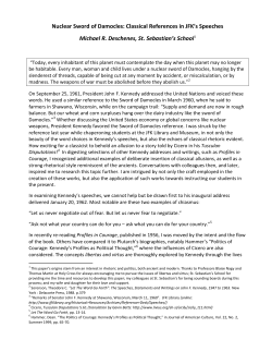 Nuclear Sword of Damocles: Classical References in