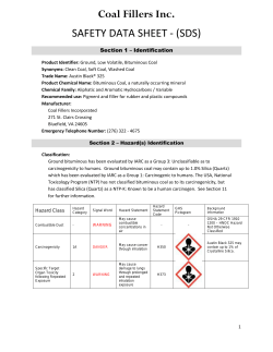 Coal Fillers Inc. SAFETY DATA SHEET - (SDS)