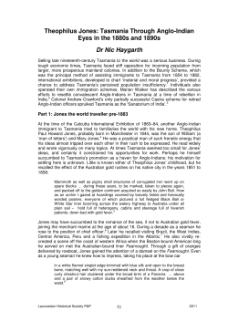 Theophilus Jones: Tasmania Through Anglo