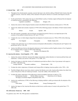 AP US HISTORY FREE RESPONSE QUESTIONS SINCE 1971