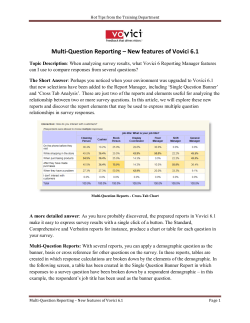 Multi-Question Reporting &ndash; New features of Vovici 6.1