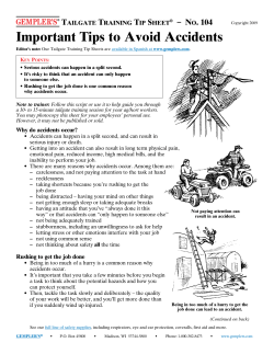 Important Tips to Avoid Accidents