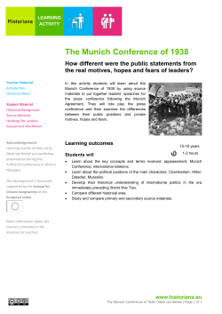 The Munich Conference of 1938 - Learning