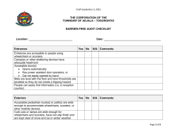 Draft Barrier-Free Audit Checklist