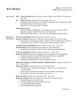 ana su&scaron;ac - Freie Universit&auml;t Berlin