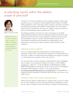 Is adjusting insulin within the dietetic scope of practice?