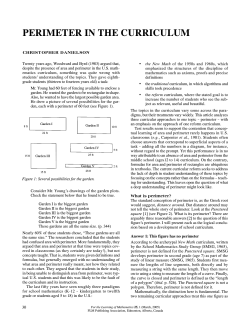 perimeter in the curriculum - For the Learning of Mathematics