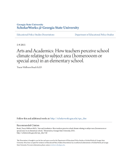 Arts and Academics: How teachers perceive school climate relating