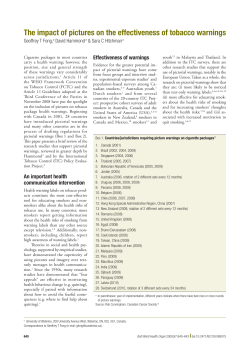 The impact of pictures on the effectiveness of tobacco warnings