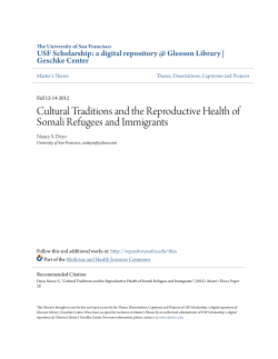Cultural Traditions and the Reproductive Health of Somali Refugees