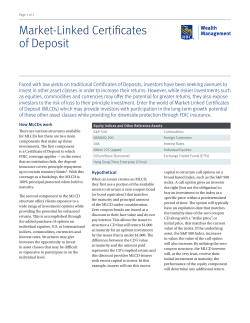 Market-Linked Certificates of Deposit