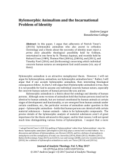 Hylemorphic Animalism and the Incarnational Problem of Identity