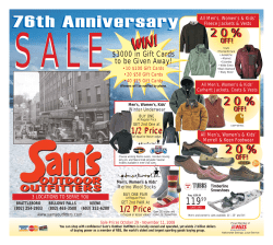 76th Anniversary - Sams Outdoor Outfitters