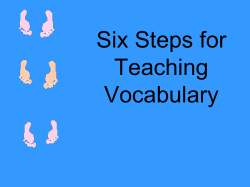 Six Steps for Teaching Vocabulary