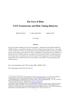 The Face of Risk: CEO Testosterone and Risk Taking Behavior