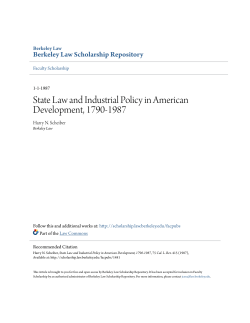 State Law and Industrial Policy in American Development, 1790-1987