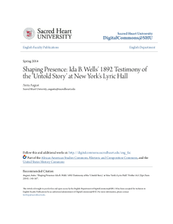 Ida B. Wells` 1892 Testimony of the