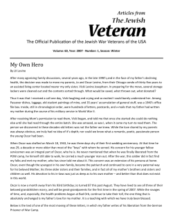 My Own Hero - Jewish War Veterans