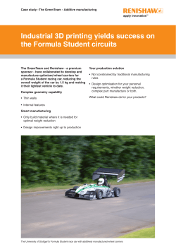 Case study: Industrial 3D printing yields success on the Formula