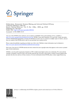 Deliberation, Democratic Decision-Making and Internal Political