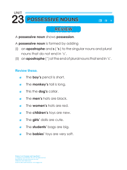 23 possessive nouns - Singapore Asia Publishers
