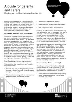 factsheet for parents and carers