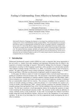 Feeling is Understanding: From Affective to Semantic Spaces