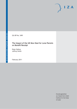 The Impact of the UK New Deal for Lone Parents on Benefit