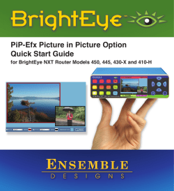 PiP-Efx Picture in Picture Option Quick Start Guide