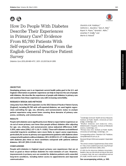 How Do People With Diabetes Describe Their