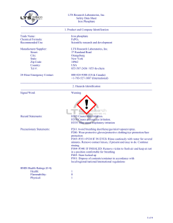 Material Safety Data Sheet - LTS Research Laboratories, Inc.