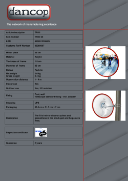 Mirror plate 35 cm Material Acrylic Thickness of frame 1.5 cm
