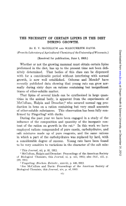 The necessity of certain lipids in the diet during growth.
