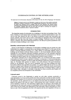 COCKROACH CONTROL IN THE NETHERLANDS