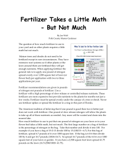 Fertilizer Takes a Little Math - But Not Much