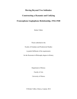 Moving Beyond Two Solitudes: Constructing a