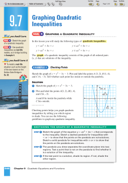 Graphing Quadratic Inequalities